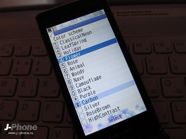 интерфейс Docomo F-04D