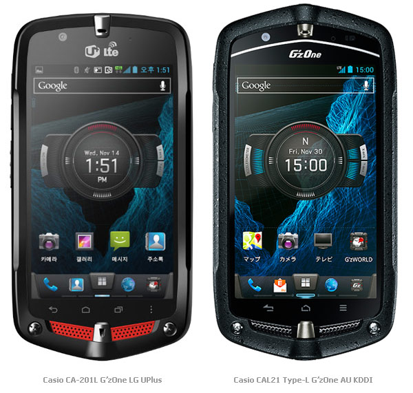 Casio CA-201L G'zOne vs. Casio CAL21 Type-L G'zOne Casio CA-201L G'zOne vs. Casio CAL21 Type-L G'zOne