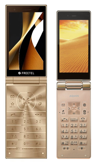 Обзор японского 2-SIM Android смартфона раскладушки Freetel Musashi в золотом цвете