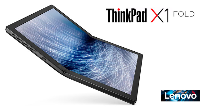 13 октября в Японии стартуют продажи первого Windows ноутбука Lenovo ThinkPad X1 Fold с гибким 13-дюймовым OLED экраном