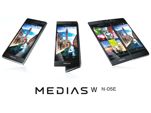 японский смартфон с двумя экранами NEC Docomo N-05E Medias W