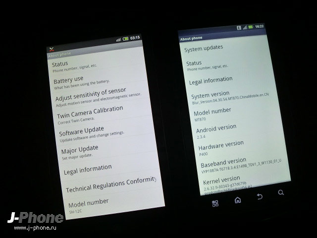 Motorola MT870 vs. Docomo SH-12C