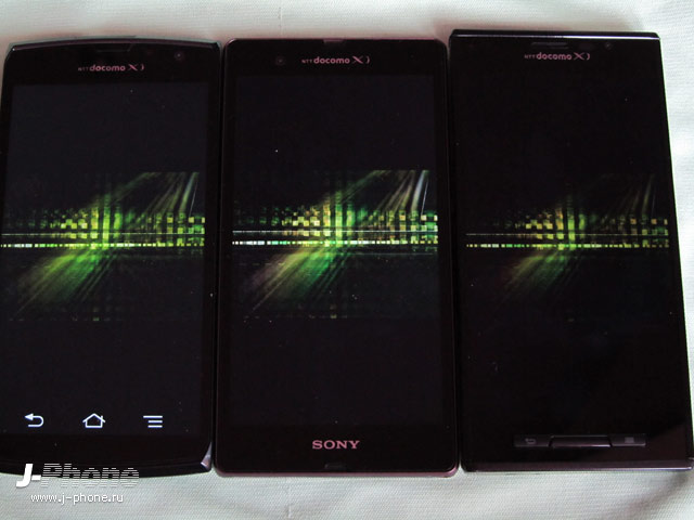 сравниваем японские смартфоны Fujitsu Arrows X Docomo F-02E, SONY Xperia Z Docomo SO-02E и Panasonic Docomo P-02E Eluga X