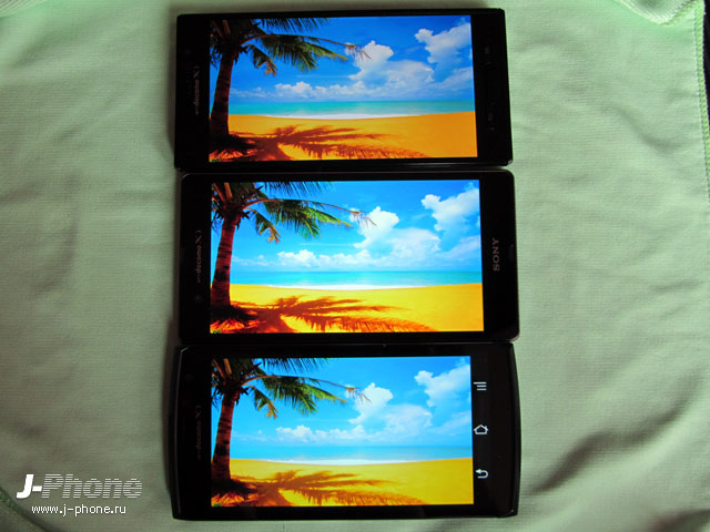 сравниваем японские смартфоны Fujitsu Arrows X Docomo F-02E, SONY Xperia Z Docomo SO-02E и Panasonic Docomo P-02E Eluga X