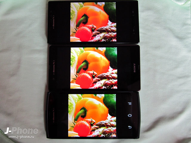 сравниваем японские смартфоны Fujitsu Arrows X Docomo F-02E, SONY Xperia Z Docomo SO-02E и Panasonic Docomo P-02E Eluga X