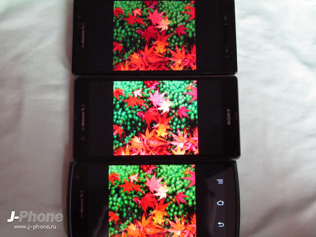 сравниваем японские смартфоны Fujitsu Arrows X Docomo F-02E, SONY Xperia Z Docomo SO-02E и Panasonic Docomo P-02E Eluga X