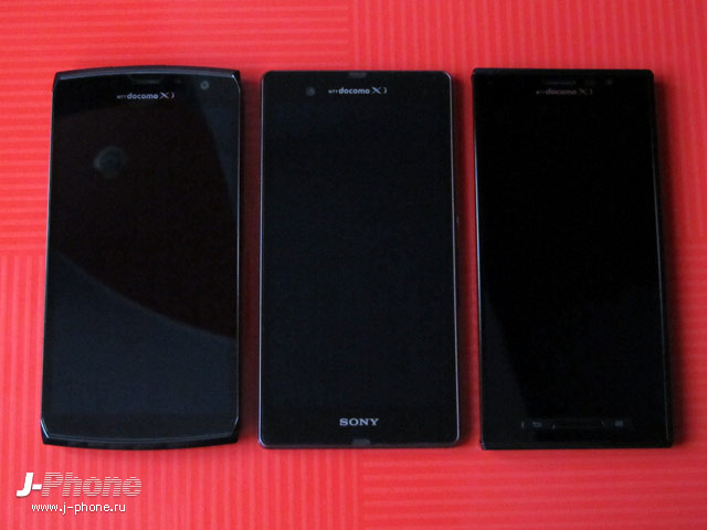 сравниваем японские смартфоны Fujitsu Arrows X Docomo F-02E, SONY Xperia Z Docomo SO-02E и Panasonic Docomo P-02E Eluga X