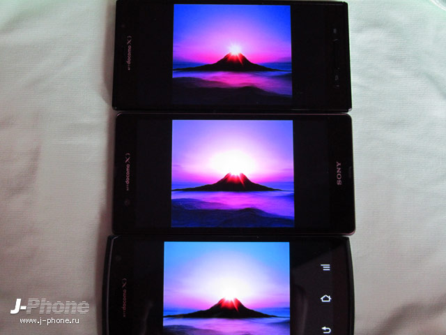 сравниваем японские смартфоны Fujitsu Arrows X Docomo F-02E, SONY Xperia Z Docomo SO-02E и Panasonic Docomo P-02E Eluga X