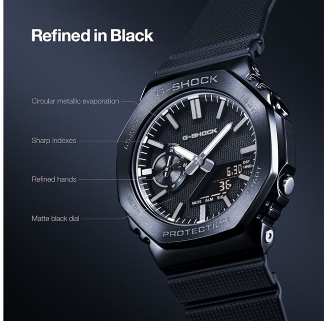 Casio выпустила G-SHOCK 2100 LUXE BLACK с матовым циферблатом и черным корпусом