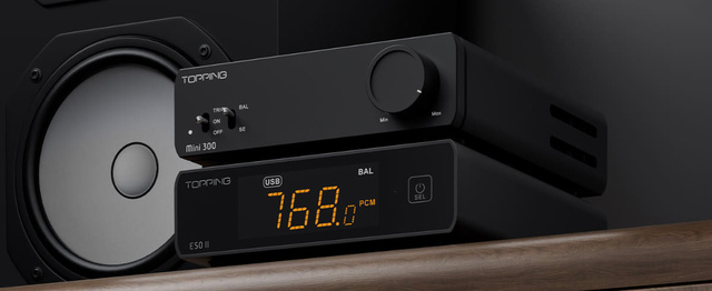 TOPPING выпустила компактный усилитель Mini300 и настольный DAC E50II